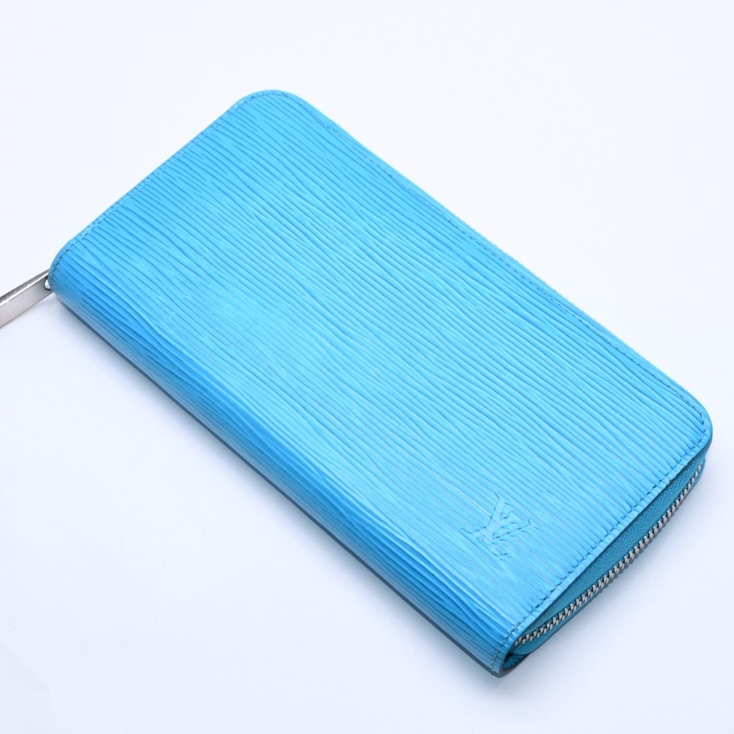 Louis Vuitton Zippy Wallet Epi Leather Silver Turquoise Blue — view 3