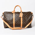 Louis Vuitton Keepall 50 Boston Bag Leather Monogram Gold