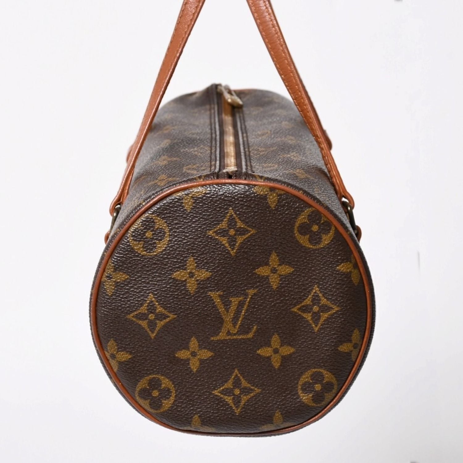Louis Vuitton Papillon 26 Handbag Monogram Brown Leather Gold Vintage 4 — view 4