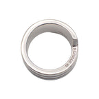 Hermes Italique Ring 50 Vintage 925 Sterling Silver Logo Black Simple Out of — view 6