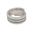 Hermes Italique Ring 50 Vintage 925 Sterling Silver Logo Black Simple Out of — view 4