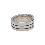 Hermes Italique Ring 50 Vintage 925 Sterling Silver Logo Black Simple Out of — view 3