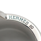 Hermes Italique Ring 50 Vintage 925 Sterling Silver Logo Black Simple Out of — view 8