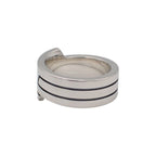 Hermes Italique Ring 50 Vintage 925 Sterling Silver Logo Black Simple Out of — view 2