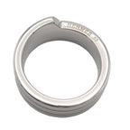 Hermes Italique Ring 53 Vintage 925 Sterling Silver Logo Black Simple Out of — view 6