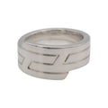 Hermes Italique Ring 53 Vintage 925 Sterling Silver Logo Black Simple Out of