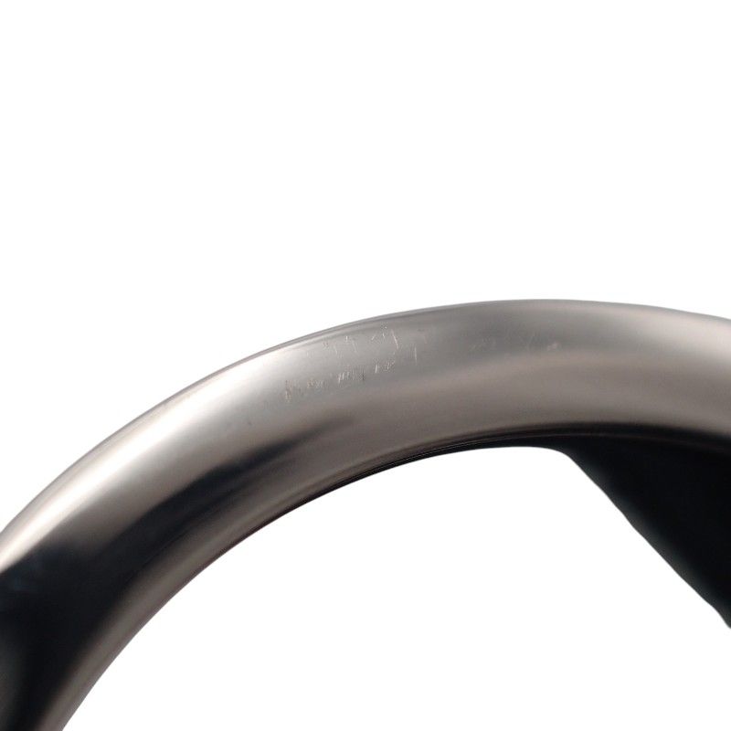 Hermes Italique Ring 53 Vintage 925 Sterling Silver Logo Black Simple Out of — view 8