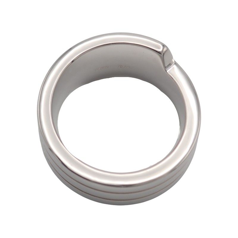 Hermes Italique Ring 53 Vintage 925 Sterling Silver Logo Black Simple Out of — view 5