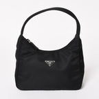 Prada Hobo Handbag Nylon Black