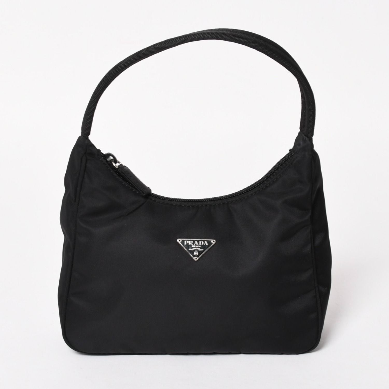 Prada Hobo Handbag Nylon Black