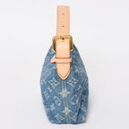 Louis Vuitton Pochette Hills Handbag Monogram Denim Indigo Blue Gold — view 4