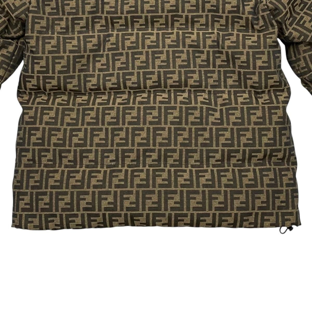 Fendi Down Jacket XS FF Logo Brown Black — view 6