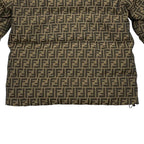Fendi Down Jacket XS FF Logo Brown Black — view 6