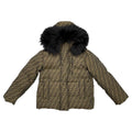 Fendi Down Jacket XS FF Logo Brown Black