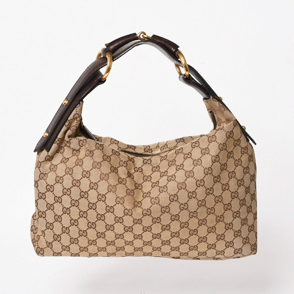 Gucci Bag Horsebit GG Canvas Brown Gold