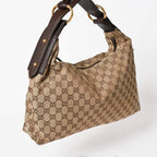 Gucci Bag Horsebit GG Canvas Brown Gold — view 3