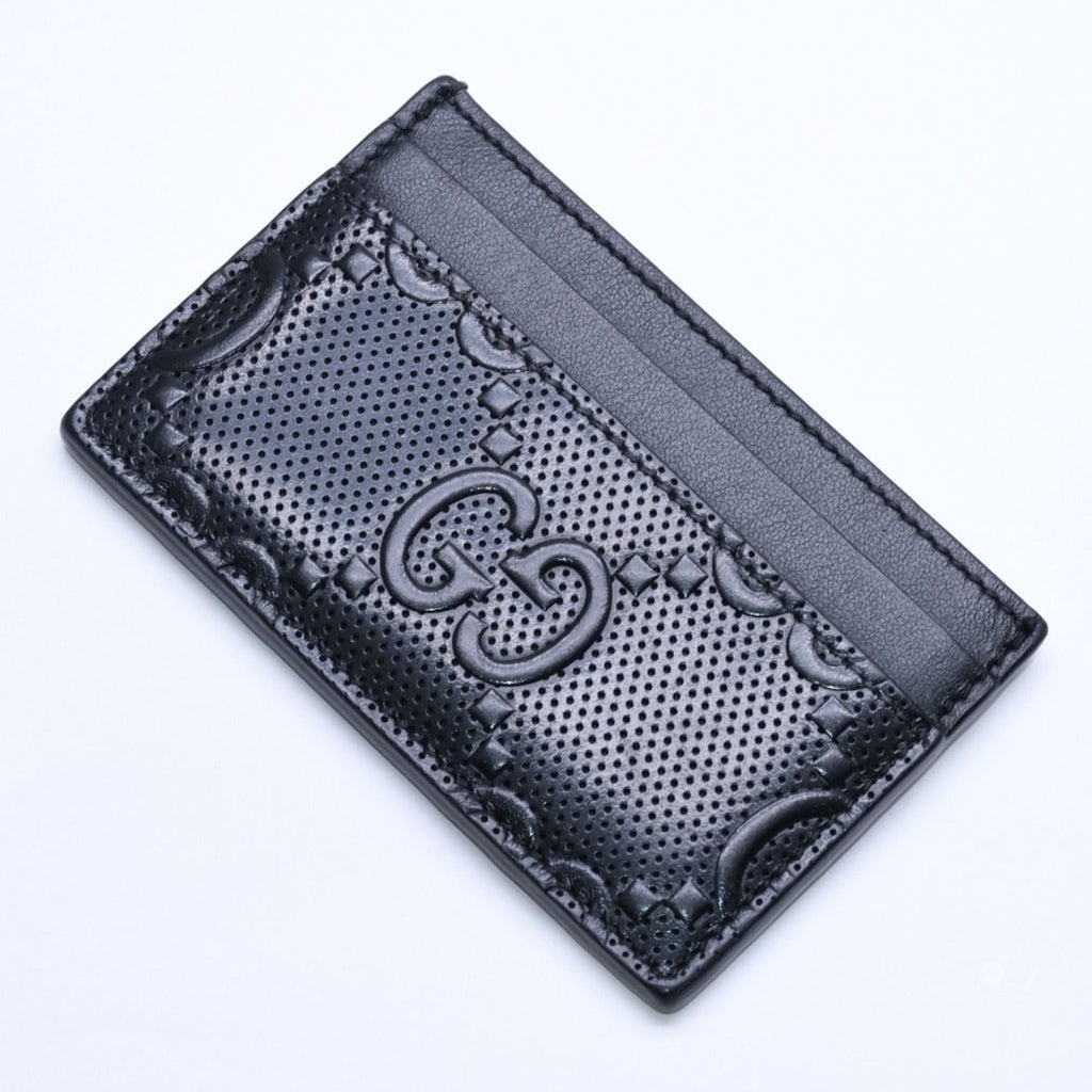 Gucci Card Case Business GG Embossed Leather Black — view 3