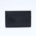 Gucci Card Case Business GG Embossed Leather Black