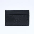Gucci Card Case Business GG Embossed Leather Black