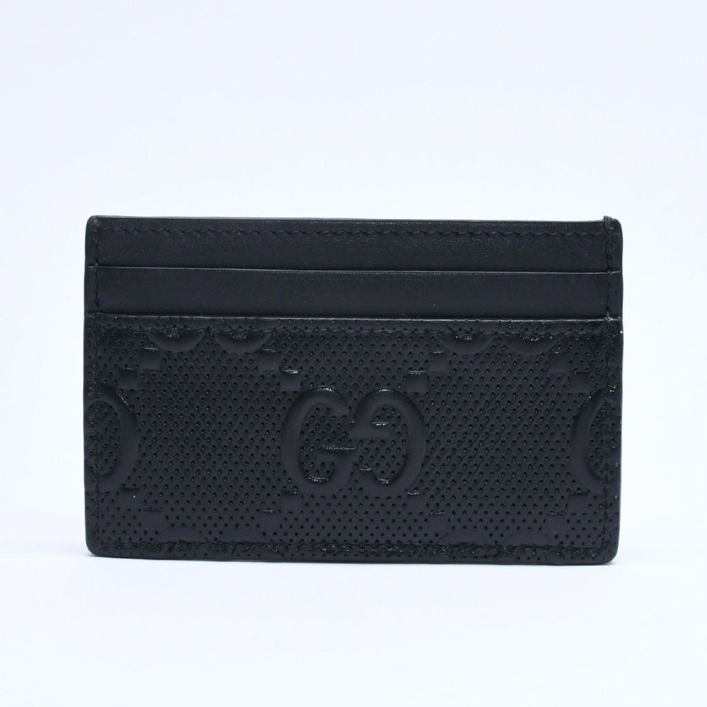 Gucci Card Case Business GG Embossed Leather Black — view 2
