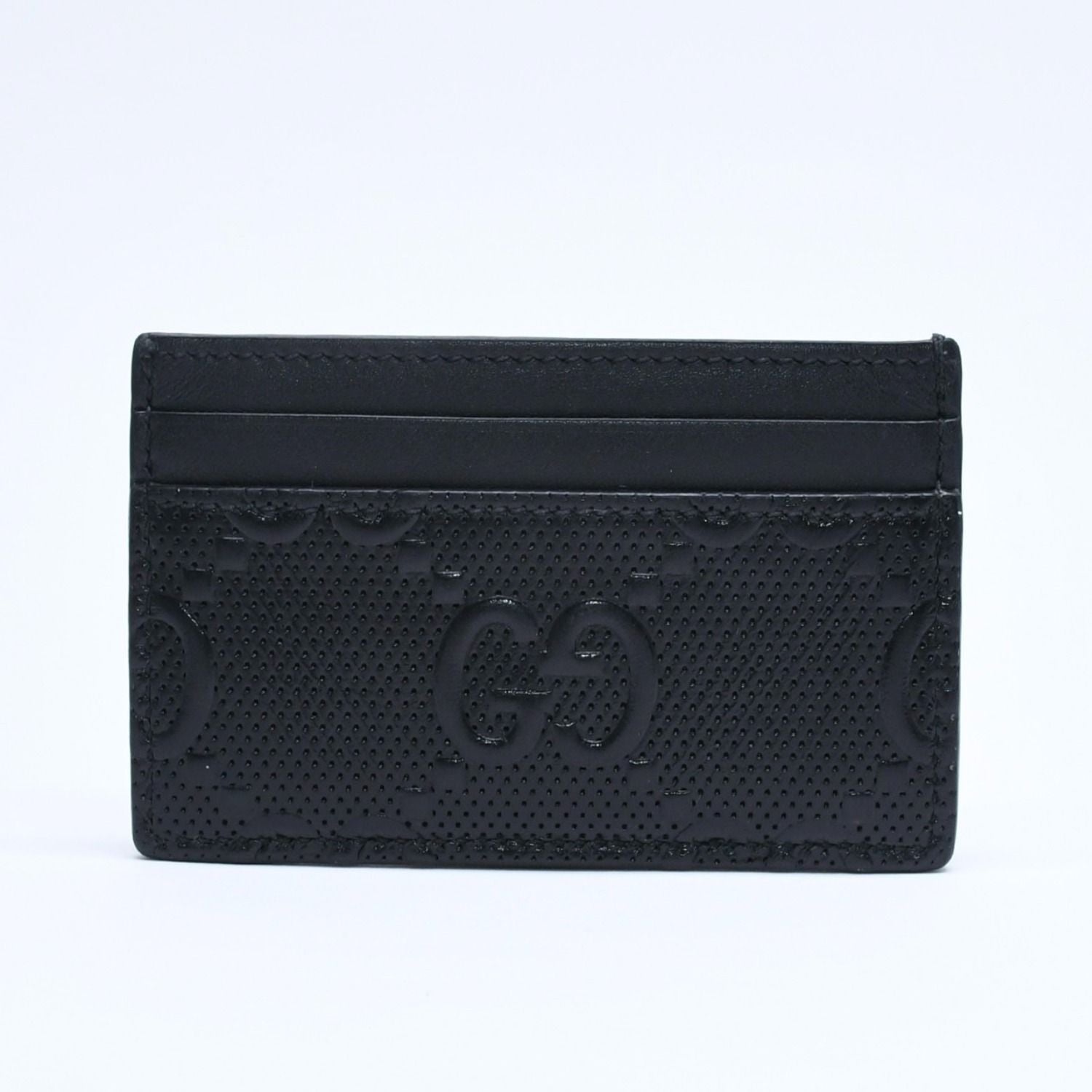 Gucci Card Case Business GG Embossed Leather Black — view 2