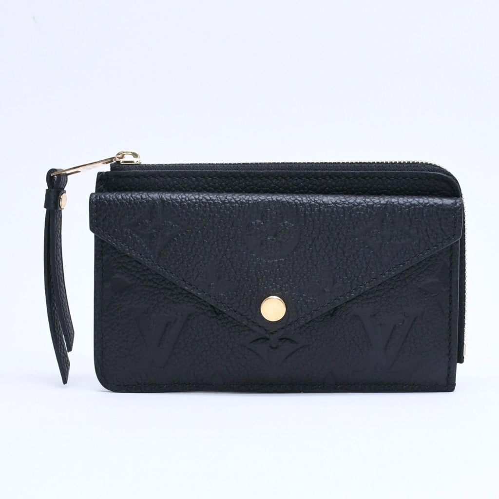 Louis Vuitton Wallet Coin Purse Card Case Porte Cartes Recto Verso Black Gold
