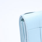 Bottega Veneta Trifold Wallet Maxi Intrecciato Cassette Compact Light Blue — view 7