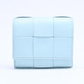 Bottega Veneta Trifold Wallet Maxi Intrecciato Cassette Compact Light Blue