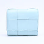 Bottega Veneta Trifold Wallet Maxi Intrecciato Cassette Compact Light Blue