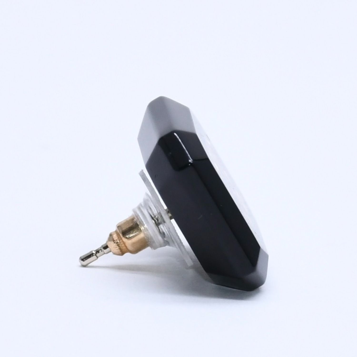 Chanel Earrings CC Logo Black Silver — view 5