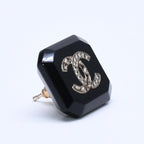Chanel Earrings CC Logo Black Silver — view 4