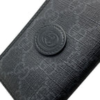 Gucci Card Case Business Holder Bifold GG Supreme Canvas Leather Gray Slim — view 3