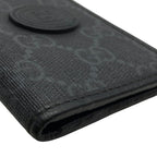 Gucci Card Case Business Holder Bifold GG Supreme Canvas Leather Gray Slim — view 6