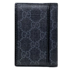 Gucci Card Case Business Holder Bifold GG Supreme Canvas Leather Gray Slim — view 2