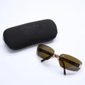 Chanel Rimless Sunglasses Eyewear CC Logo Brown