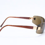Chanel Rimless Sunglasses Eyewear CC Logo Brown — view 5