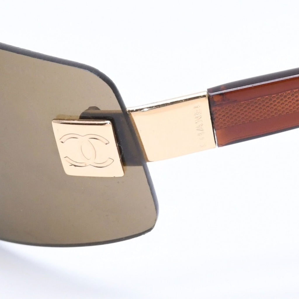 Chanel Rimless Sunglasses Eyewear CC Logo Brown — view 7