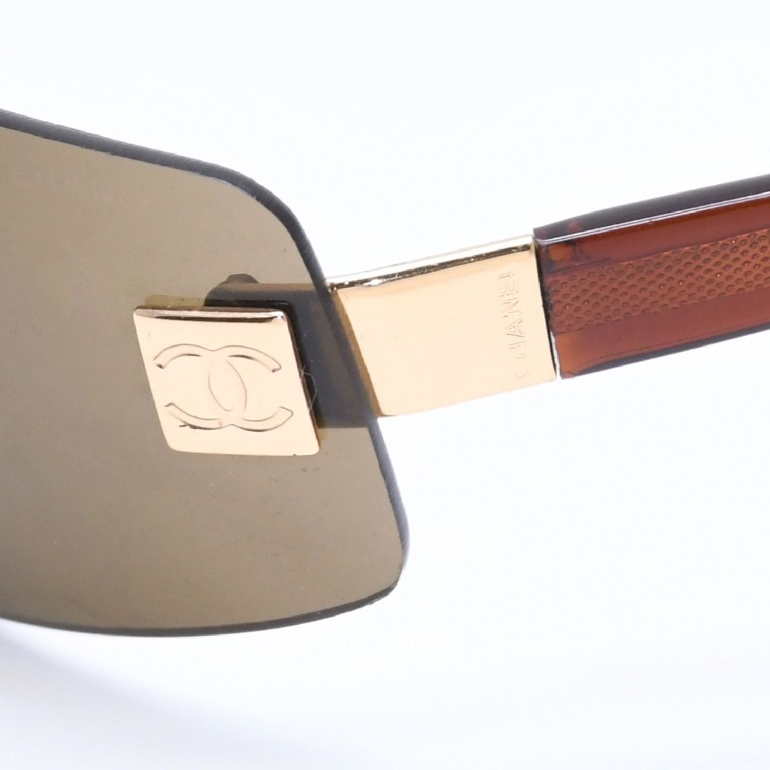 Chanel Rimless Sunglasses Eyewear CC Logo Brown — view 7
