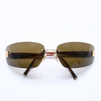 Chanel Rimless Sunglasses Eyewear CC Logo Brown — view 2