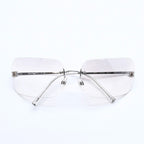 Chanel Rimless Sunglasses CC Logo Gradient Eyewear Silver — view 2