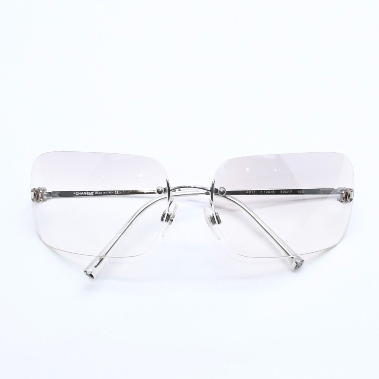 Chanel Rimless Sunglasses CC Logo Gradient Eyewear Silver — view 2