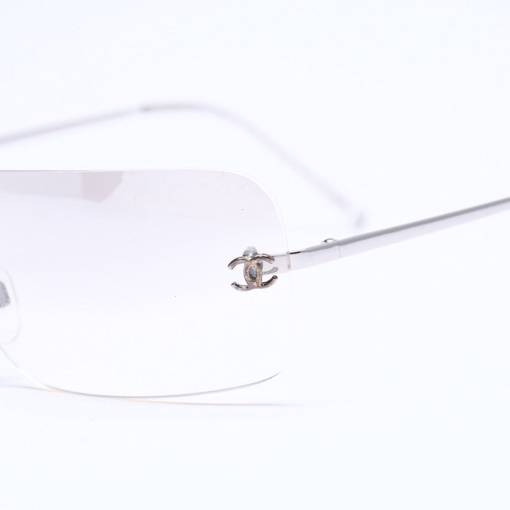 Chanel Rimless Sunglasses CC Logo Gradient Eyewear Silver — view 7