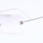 Chanel Rimless Sunglasses CC Logo Gradient Eyewear Silver — view 7