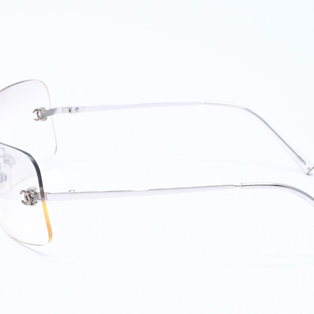 Chanel Rimless Sunglasses CC Logo Gradient Eyewear Silver — view 6