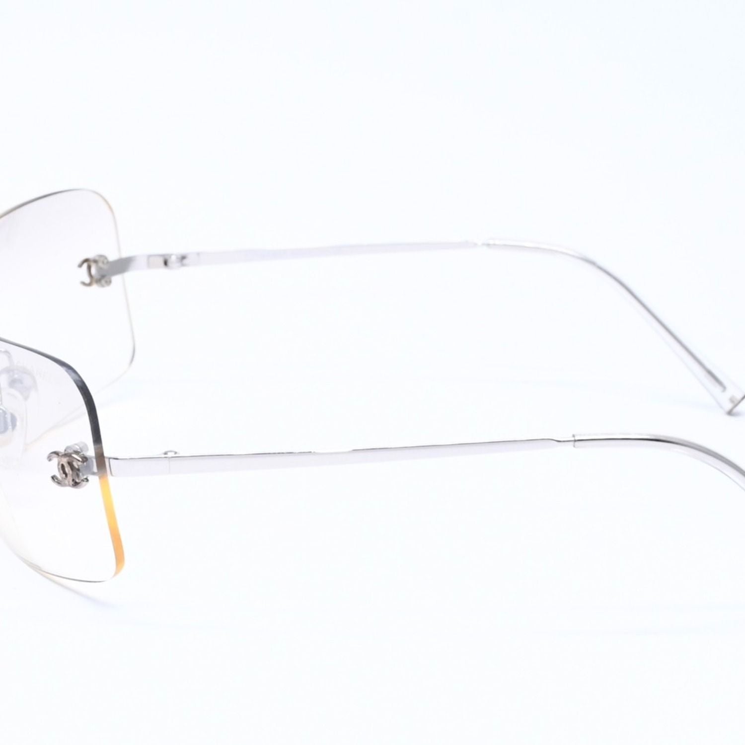 Chanel Rimless Sunglasses CC Logo Gradient Eyewear Silver — view 6