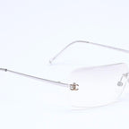 Chanel Rimless Sunglasses CC Logo Gradient Eyewear Silver — view 4