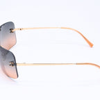 Chanel Rimless Sunglasses Gradation Orange Blue Gold Frame Eyewear — view 6