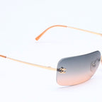Chanel Rimless Sunglasses Gradation Orange Blue Gold Frame Eyewear — view 4