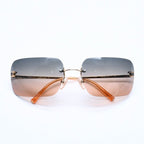 Chanel Rimless Sunglasses Gradation Orange Blue Gold Frame Eyewear — view 2