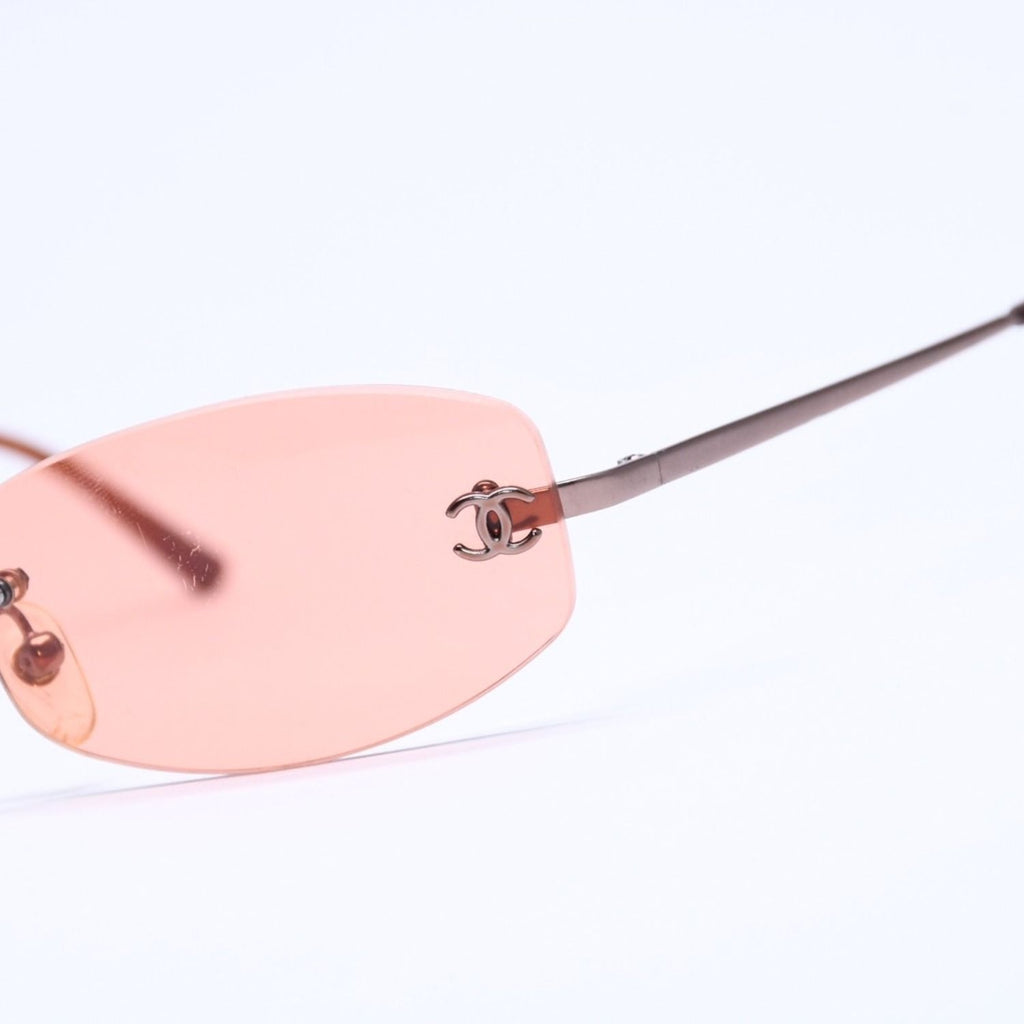 Chanel Sunglasses Eyewear Orange Lens CC Logo Silver — view 7